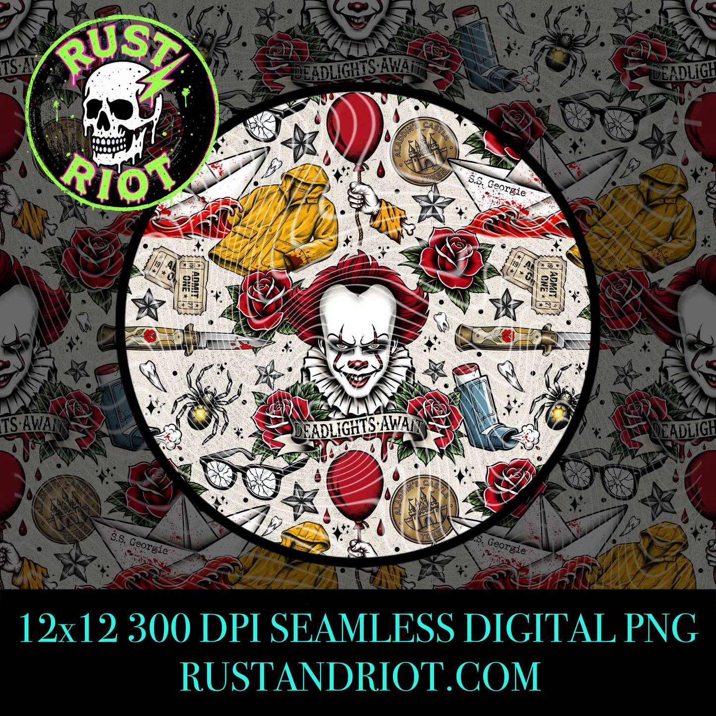 Deadlights Await Everything Bundle | Horror Tattoo Graphic Set | PNG Digital Download