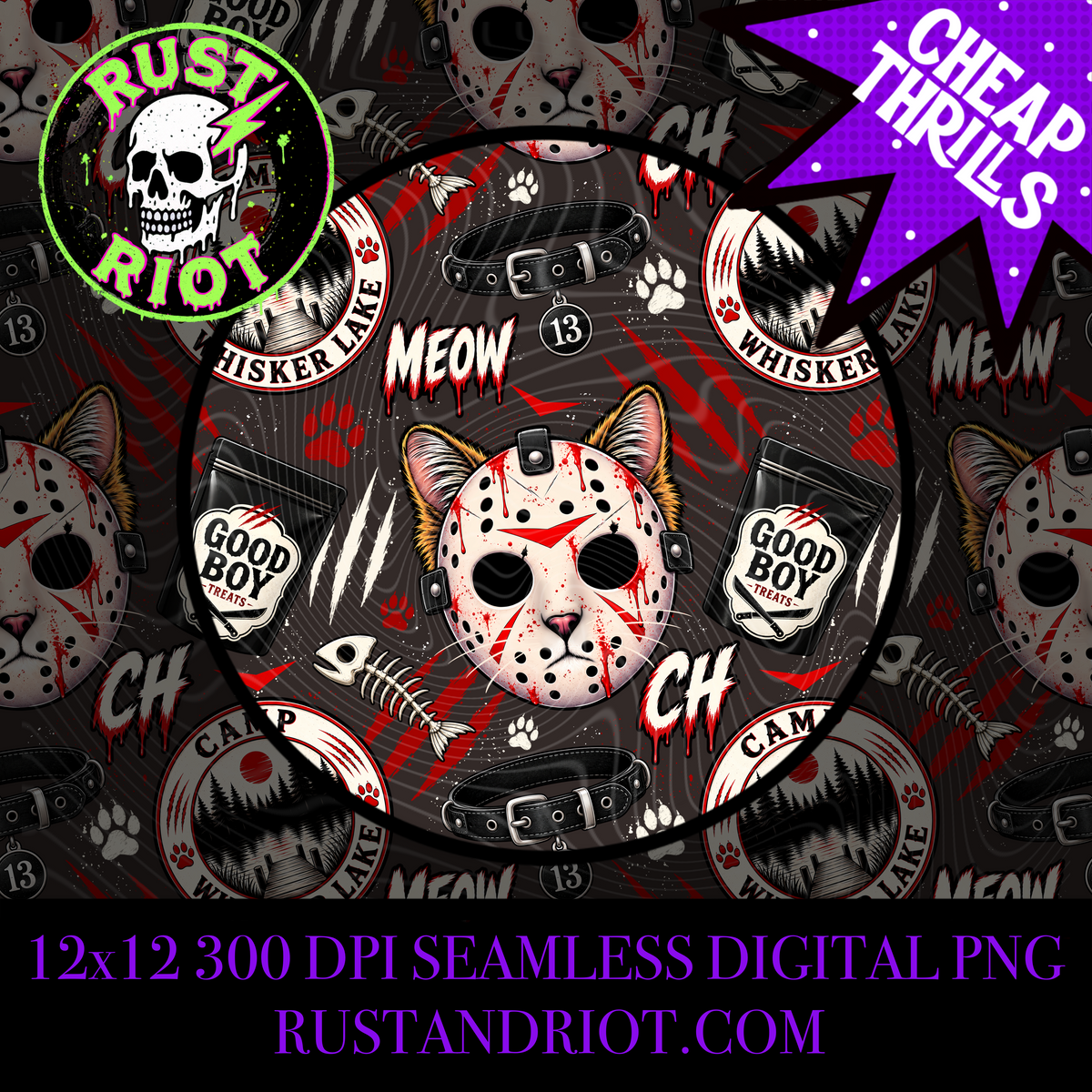 Camp Whisker Lake | Slasher Cat Collection | PNG Digital Download