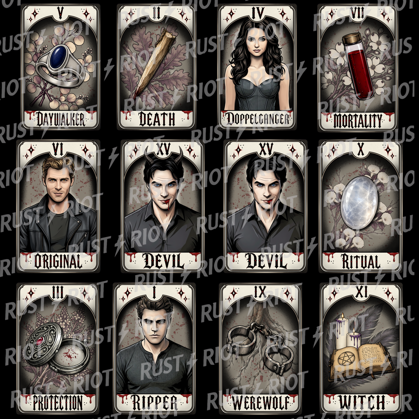 Bloodline Arcana The Immortal Cards + Seamless | Limited Bundle (10) | PNG Digital Download