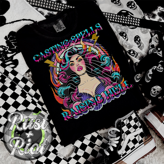 Casting Spells Raising Hell Digital Image PNG for DTG, DTF, UVDTF or Sublimation Printing