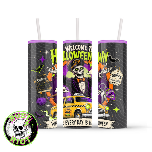 Midnight Fare Tumbler Wrap | Halloween Pop Art | PNG Digital Download