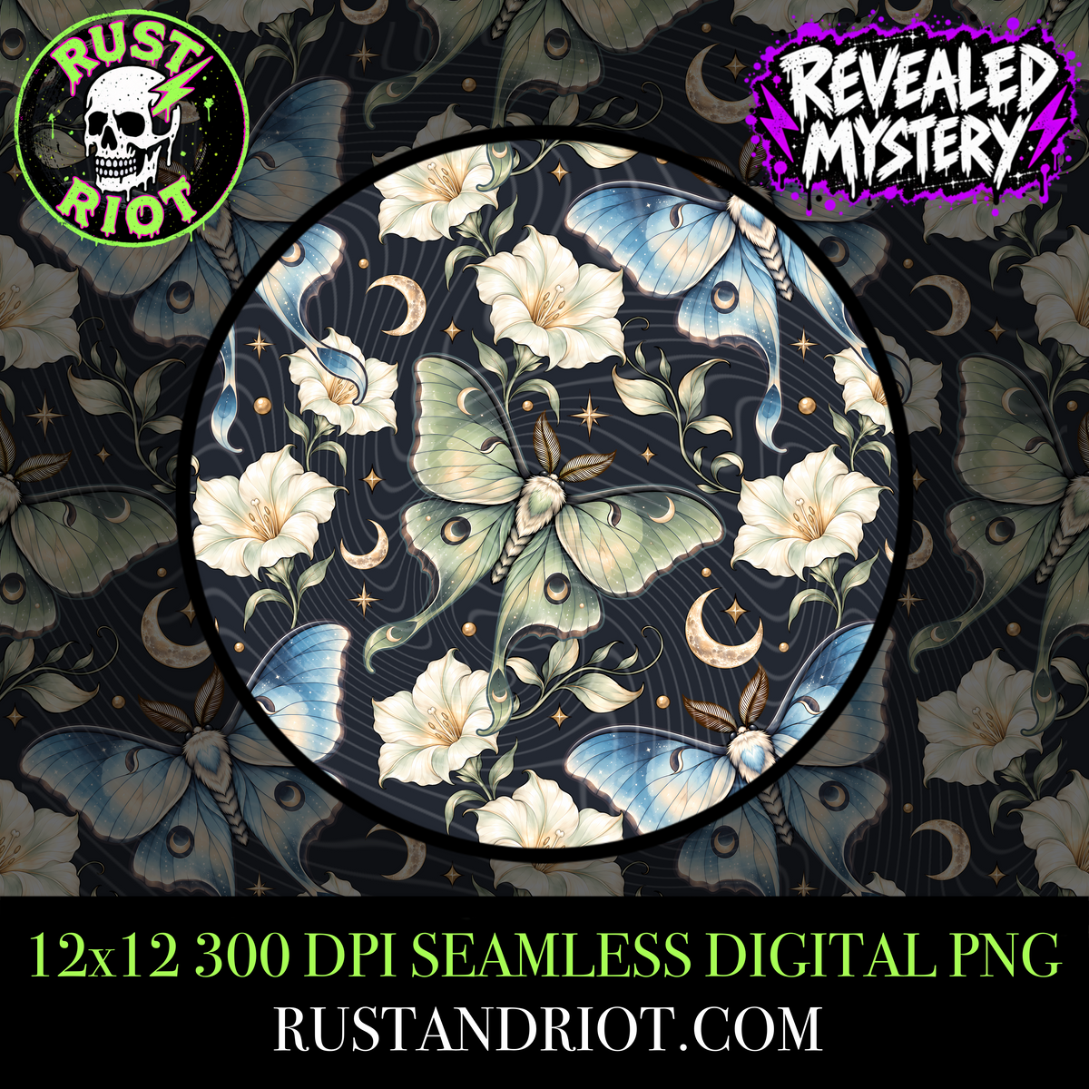 Lunar Wings | Celestial Moth | PNG Digital Download