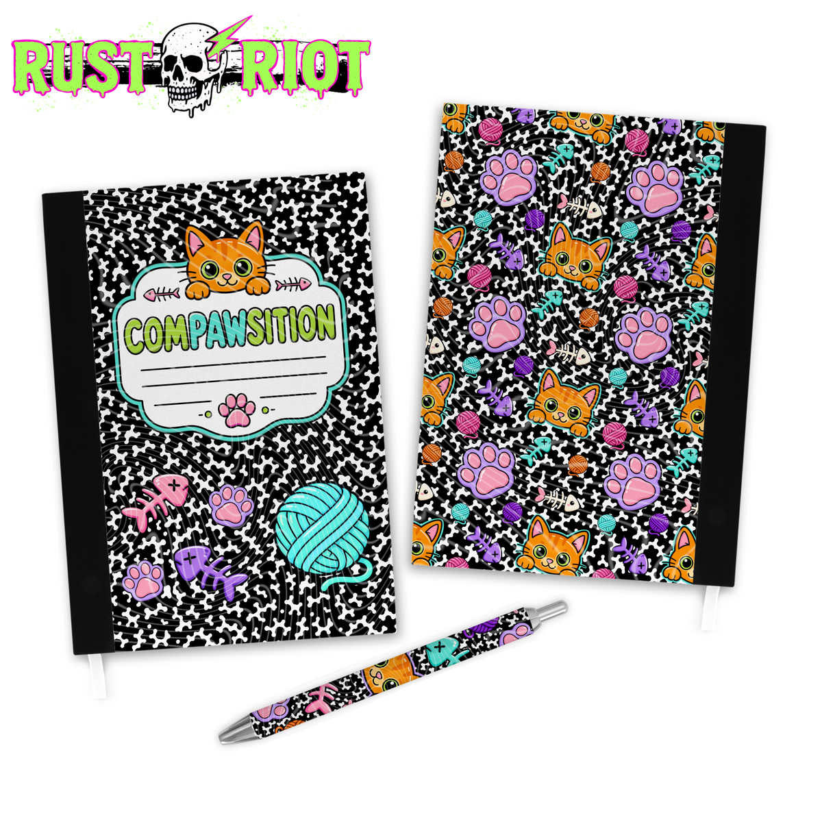 Notebook Cover Set | Coordinating Cover + Pen Wrap | PNG Digital Download