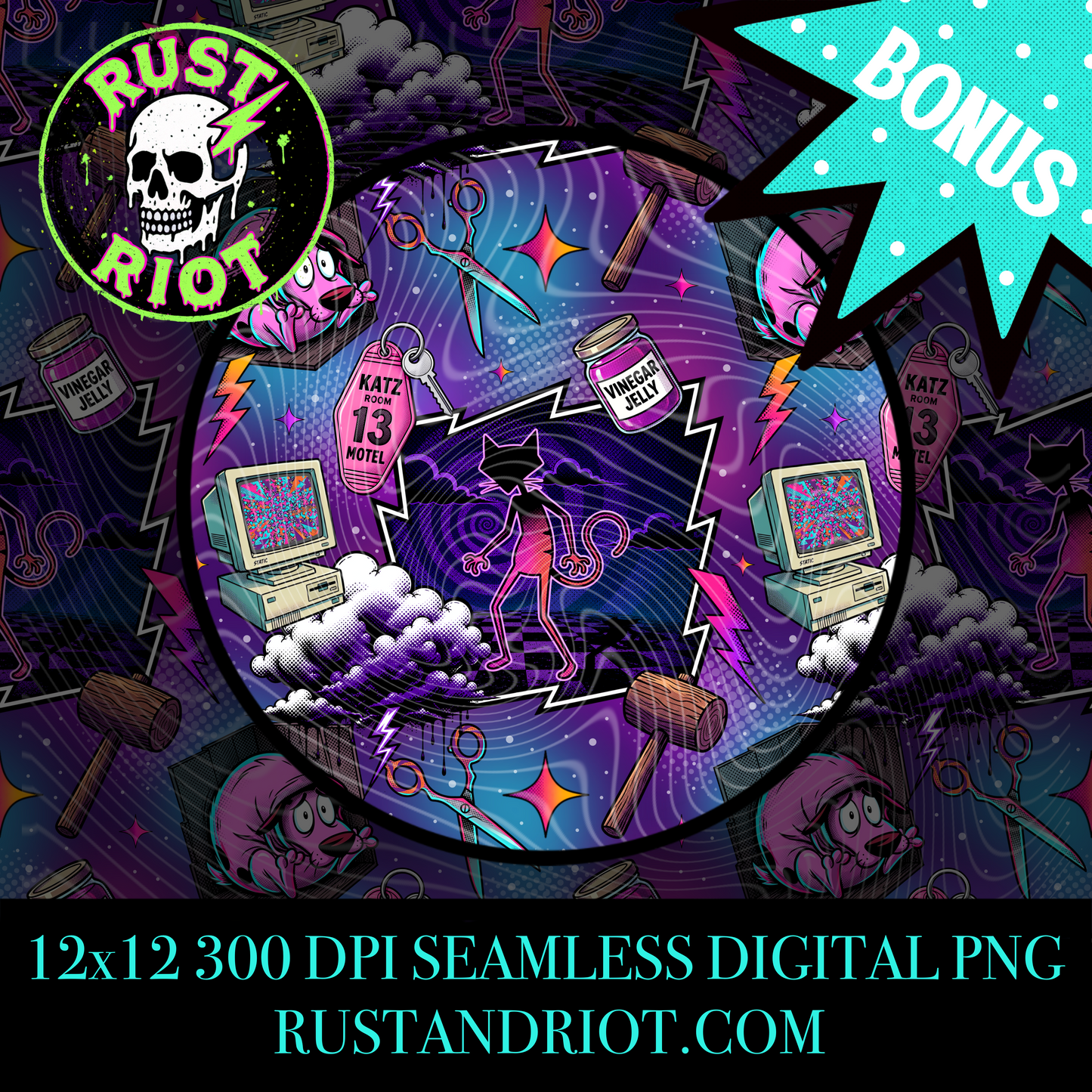 Welcome to Nowhere Everything Bundle | Neon Comic Horror Graphic Set | PNG Digital Download