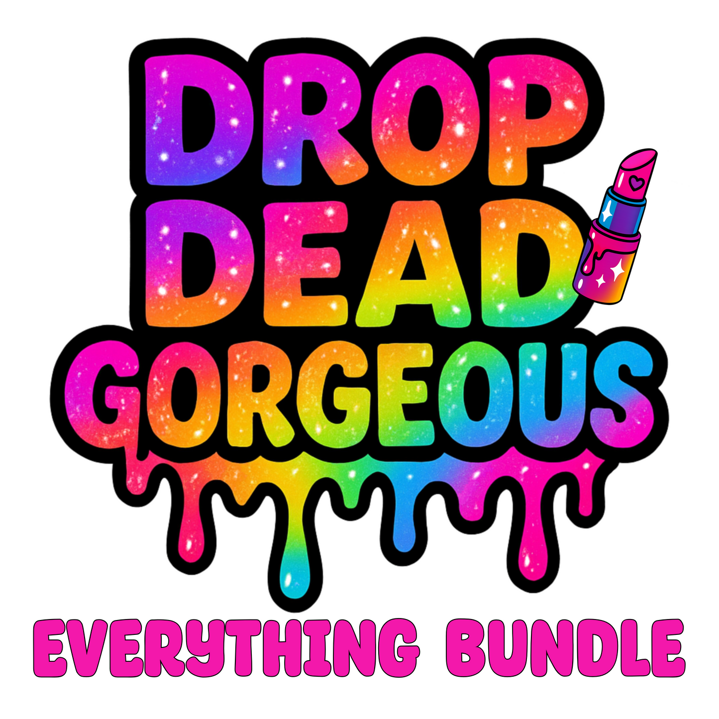 Drop Dead Gorgeous Bundle - Rainbow Horror PNG Set for Sublimation, DTF, Paper, Fabric and Crafts