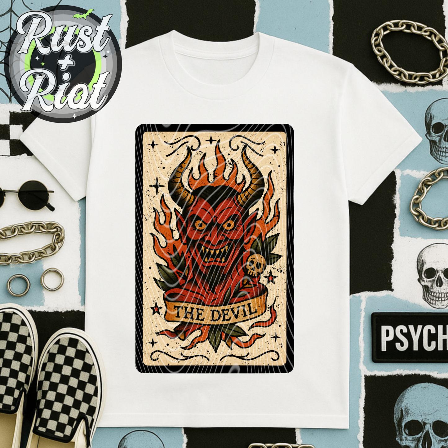 Horror Tarot Card Pack – Neo-Trad Horror Flash 6 PNG Bundle