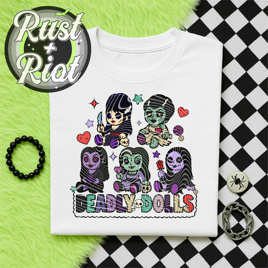 Deadly Dolls Main PNG Digital Download - Creepy Cute Horror Graphic for T-Shirts, Printing and Crafts
