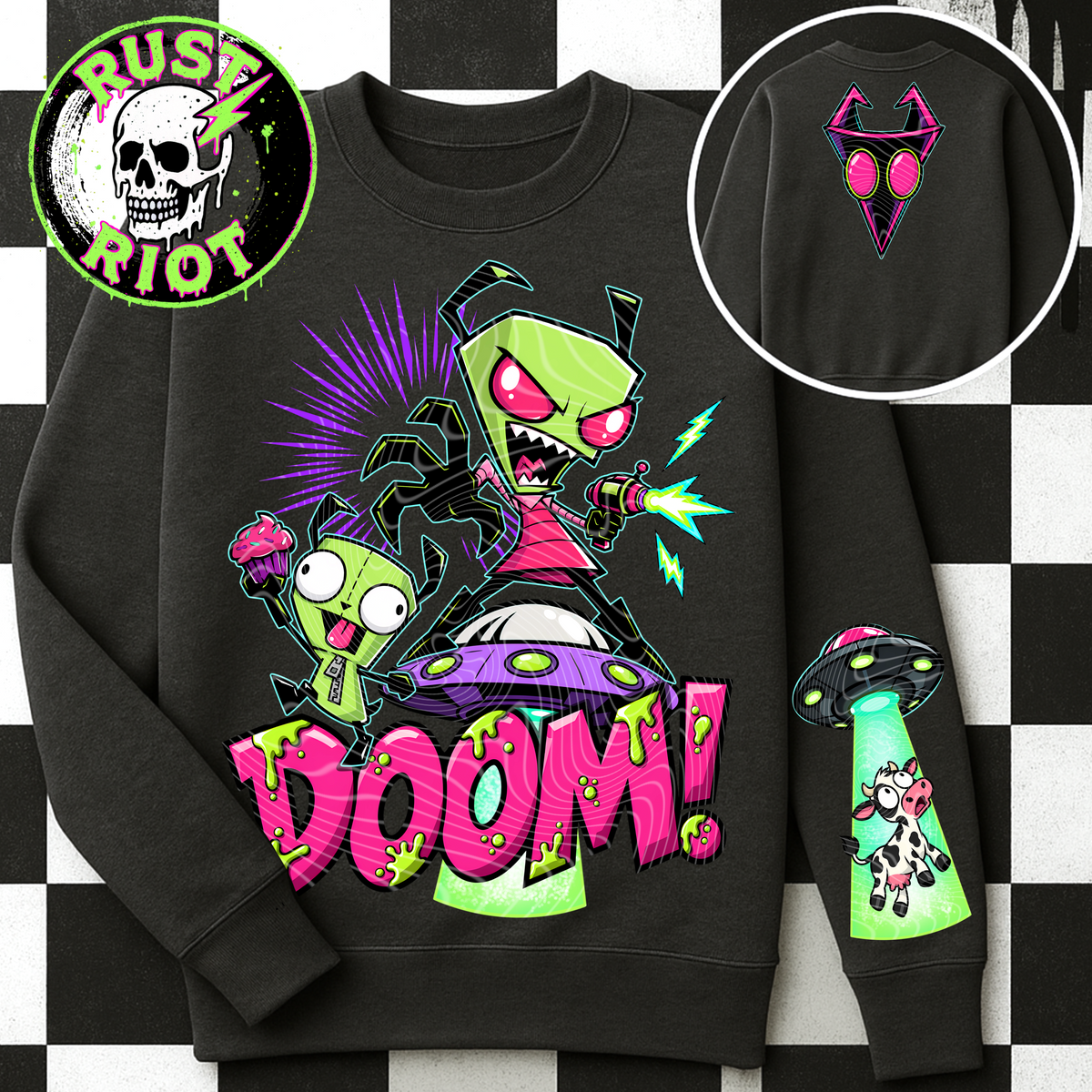 Earth Problems -Doom Everything Bundle | Neon Alien Sci-Fi Graphic Set | PNG Digital Download