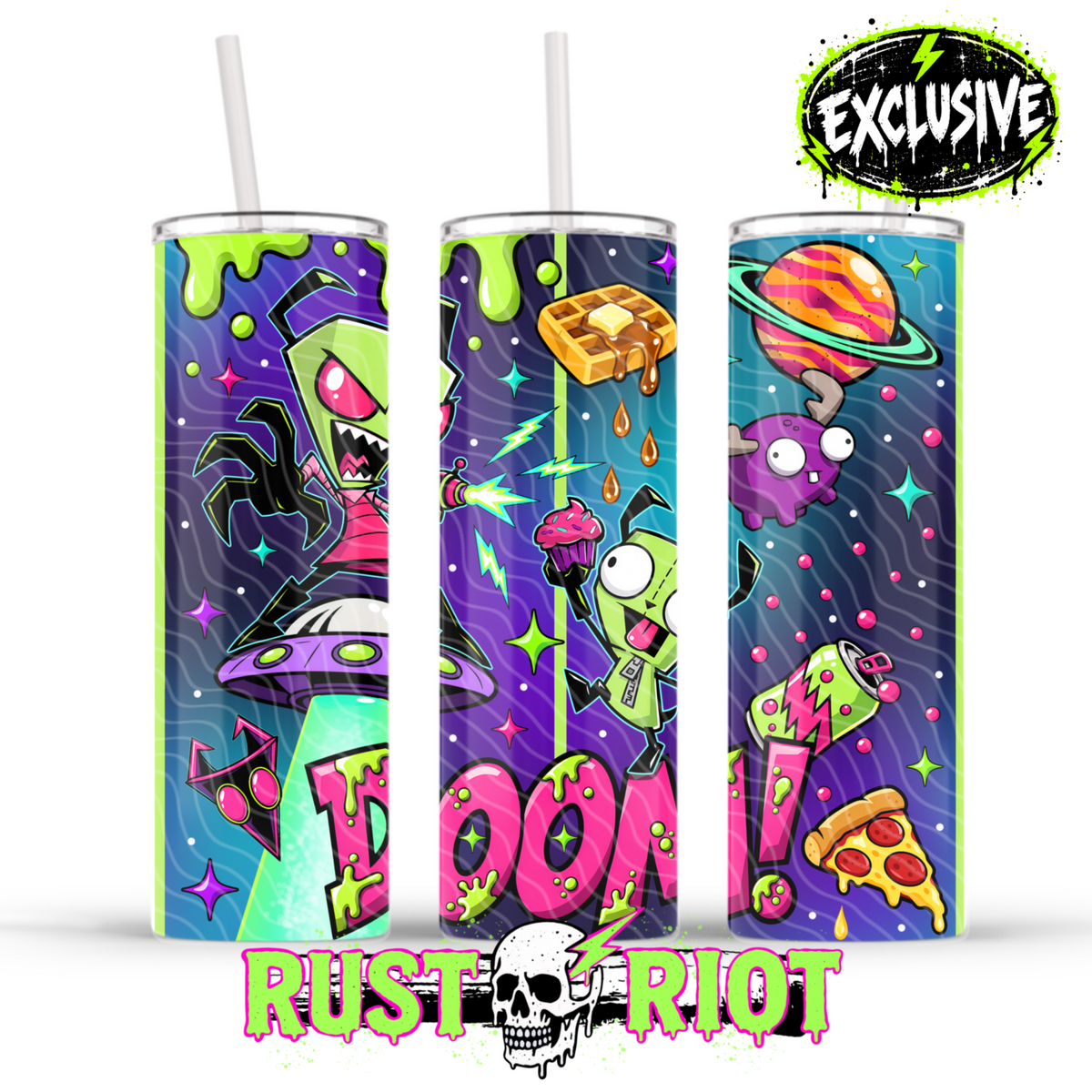Earth Problems -Doom Everything Bundle | Neon Alien Sci-Fi Graphic Set | PNG Digital Download