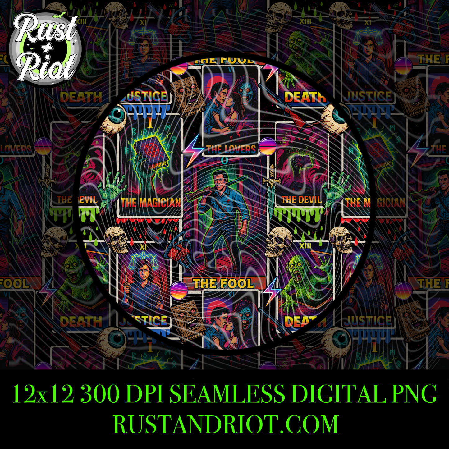 Dead by Dawn Everything Bundle – Retro Horror Tarot Design Set