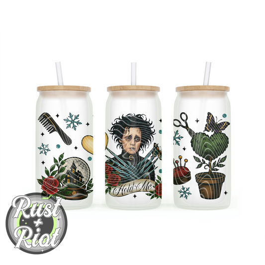 Serving Tea - The Inventor and The Creation 16oz Glass Can Digital Download - Neo Traditional Gothic Inspired Graphic