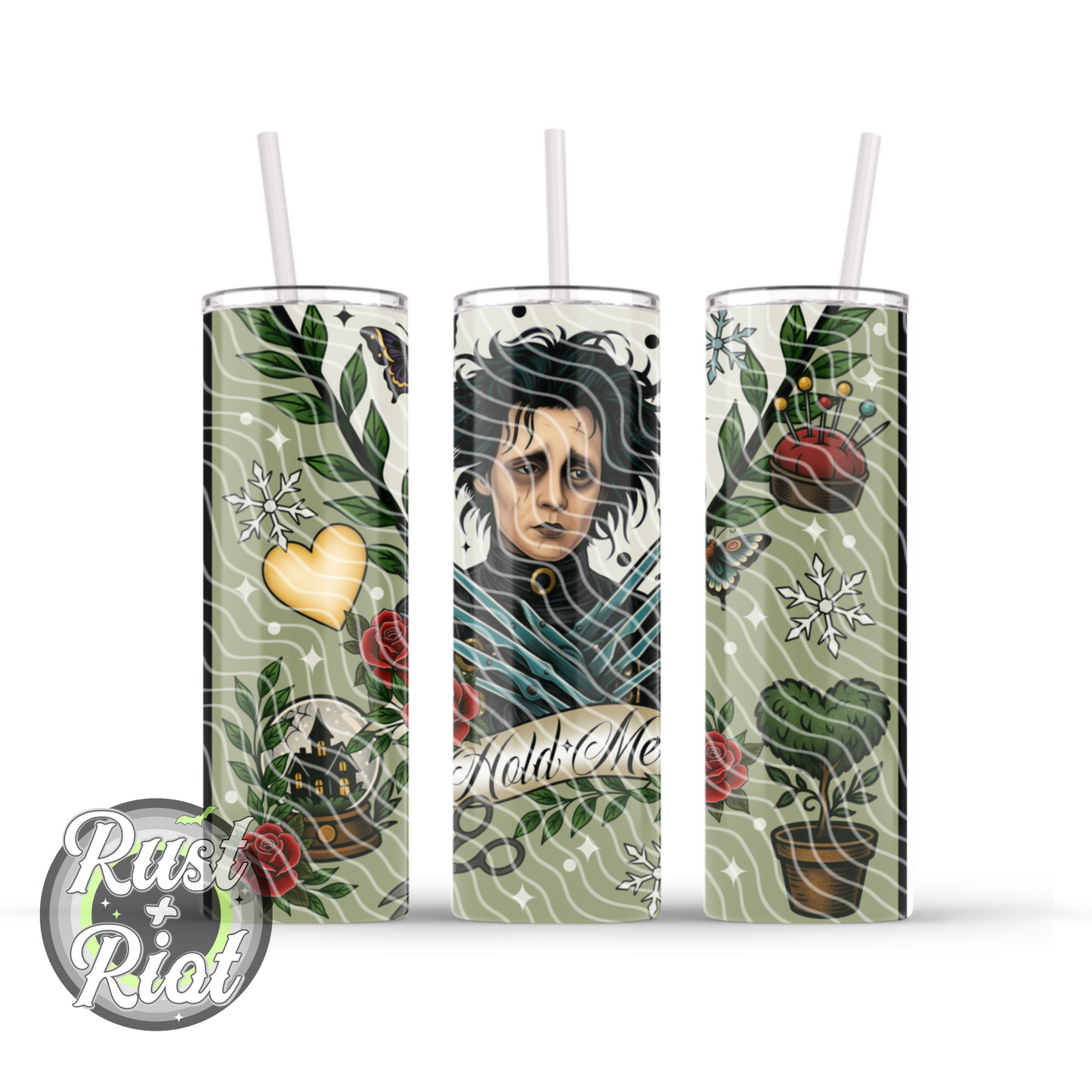 Serving Tea - The Inventor and The Creation 20oz Tumbler Wrap Digital Download - Neo Traditional Gothic Inspired Graphic