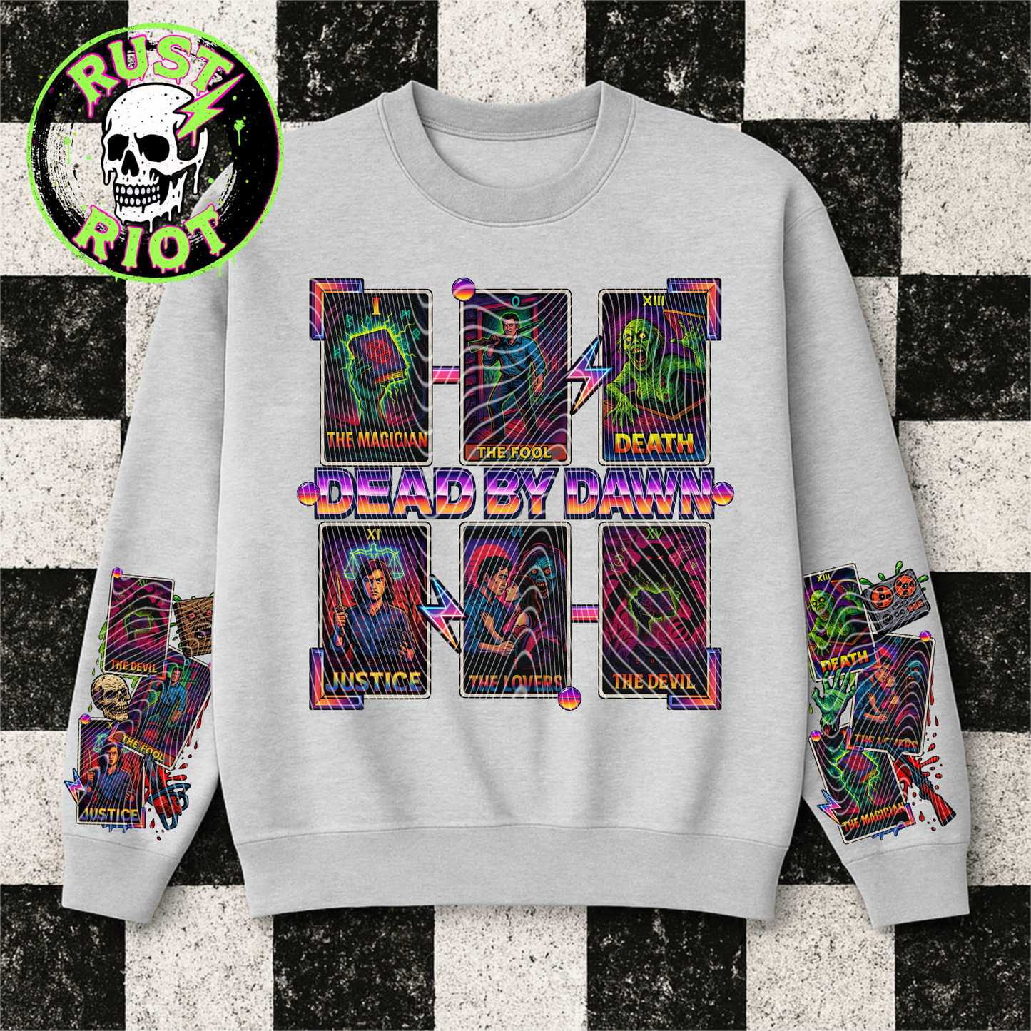 Dead by Dawn Tarot PNG – Retro Horror Digital Design