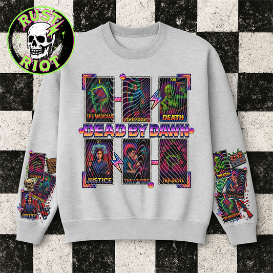 Dead by Dawn Tarot PNG – Retro Horror Digital Design