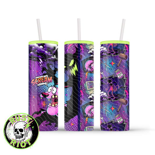 Welcome to Nowhere | Neon Comic Horror Graphic | 20oz Skinny Tumbler Wrap PNG Digital Download