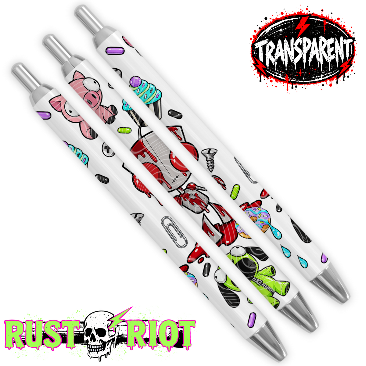 Earth Problems Pen Wrap | Neon Alien Sci-Fi | PNG Digital Download