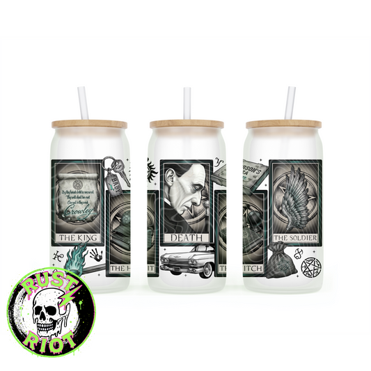 The Hunter’s Deck | Neo Trad Occult Graphic | 16oz Glass Can Wrap PNG Digital Download