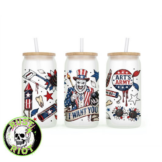 American Nightmare Glass Can Wrap | Patriotic Horror | PNG Digital Download