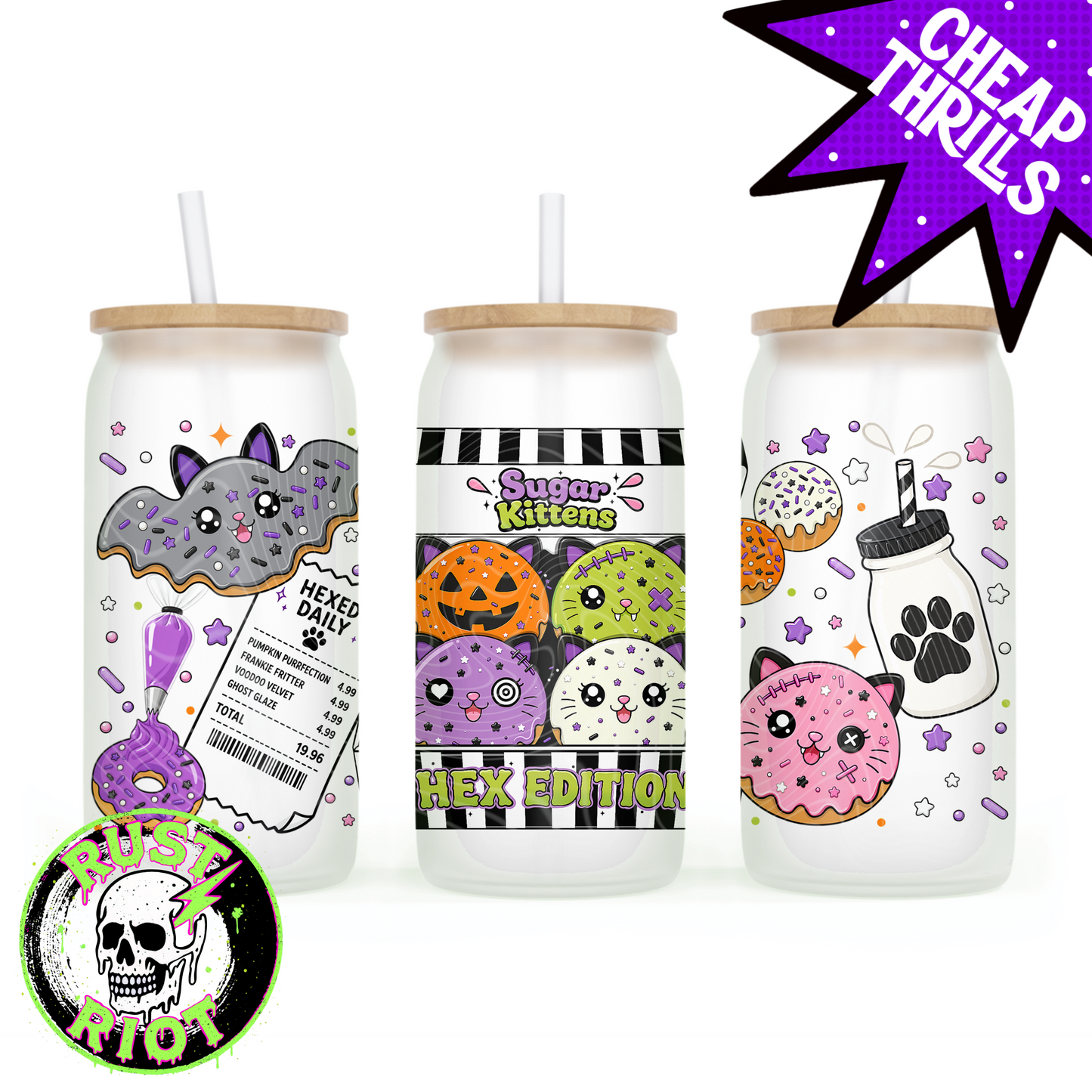 Sugar Kittens Hex Edition | Halloween Cat Donut Collection | PNG Digital Download