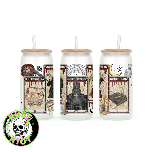 Slayer Arcana | Gothic Tarot Graphic | 16oz Glass Can Wrap PNG Digital Download