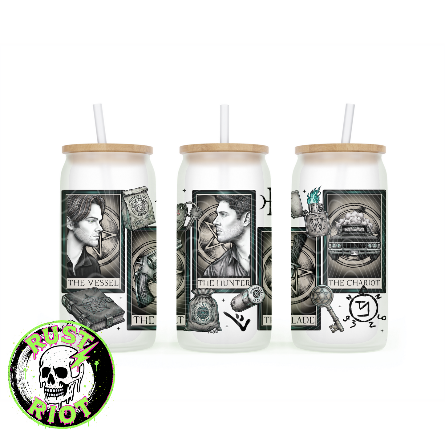 The Hunter’s Deck | Neo Trad Occult Graphic | 16oz Glass Can Wrap PNG Digital Download