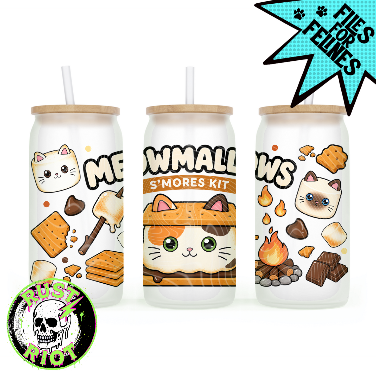 Meowmallow S’mores | Kitty Campfire Collection | PNG Digital Download