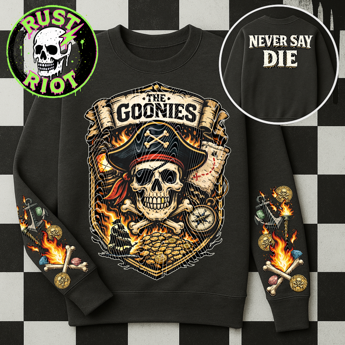 Never Say Die Everything Bundle | Retro Pirate Adventure Design Set | PNG Digital Download
