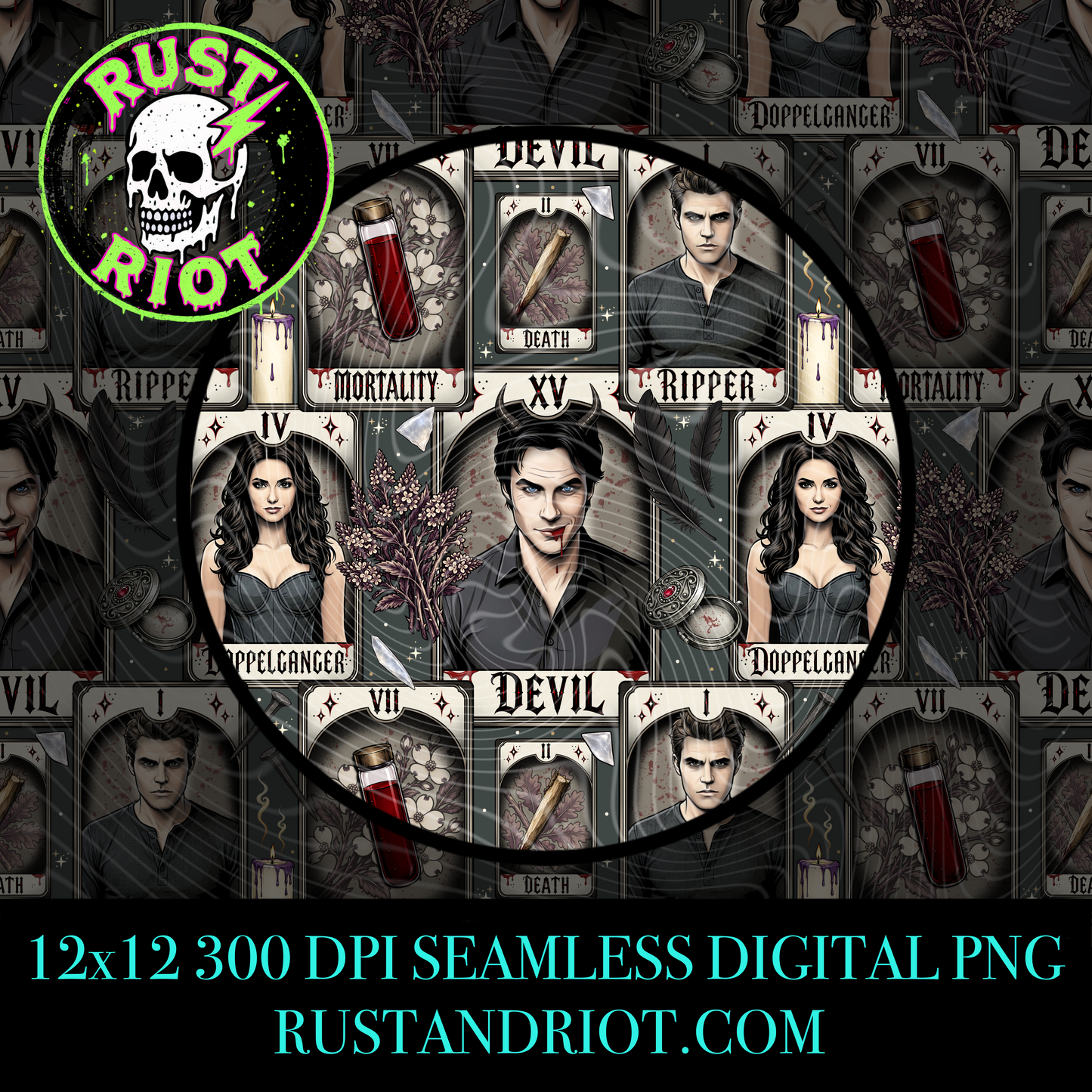 Bloodline Arcana Everything Bundle | Neo Trad Vampire Tarot Collection | PNG Digital Download
