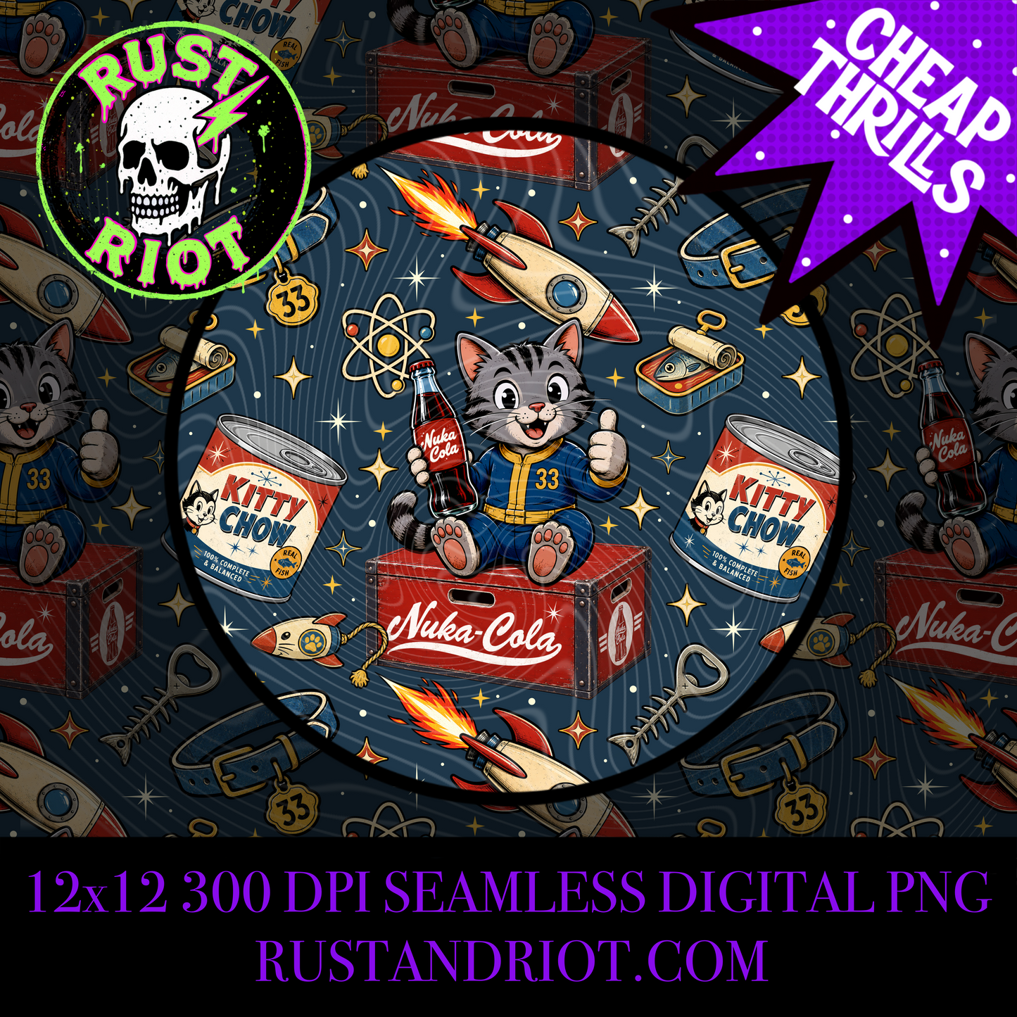 Fallmeowt | Retro Wasteland Cat Collection | PNG Digital Download