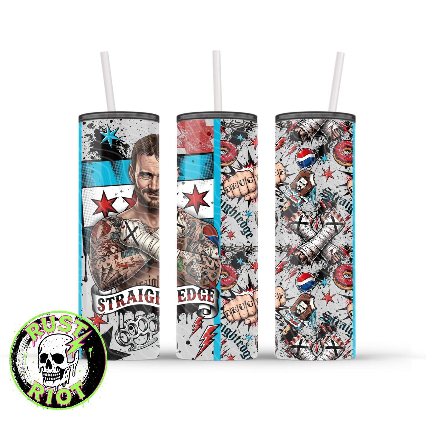 Chicago Made | Tattoo Comic Graphic | 20oz Skinny Tumbler Wrap PNG Digital Download