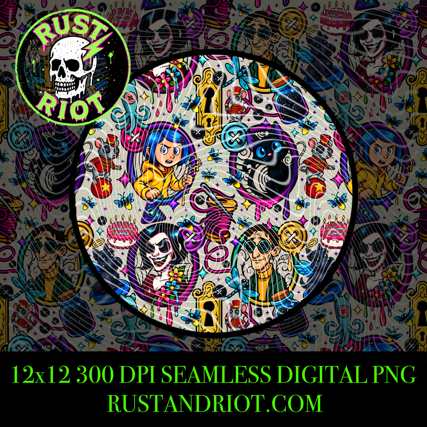 Be Careful What You Wish For Seamless Pattern | Digital Download PNG for Sublimation & Fabric Printing