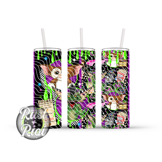 After Midnight 20oz Skinny Tumbler Template Design PNG, 80s Cult Classic Movie Digital Graphic Image for UVDTF and Sublimation Printing