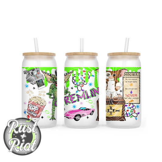 After Midnight 16oz Glass Can Template Design PNG, 80s Cult Classic Movie Digital Graphic Image for UVDTF and Sublimation Printing