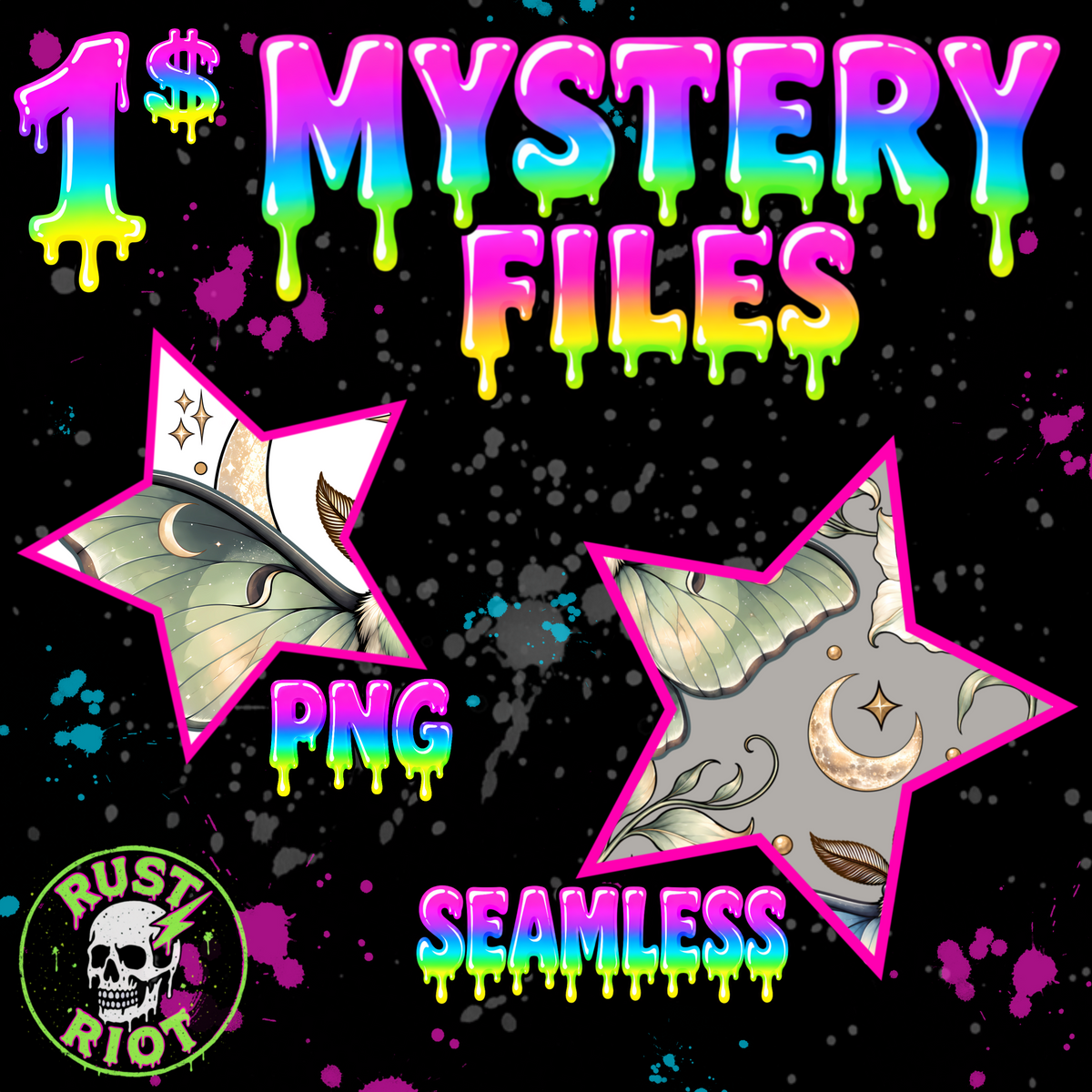 MYSTERY FILES #11 |Tee Graphic OR Seamless Pattern | PNG Digital Download