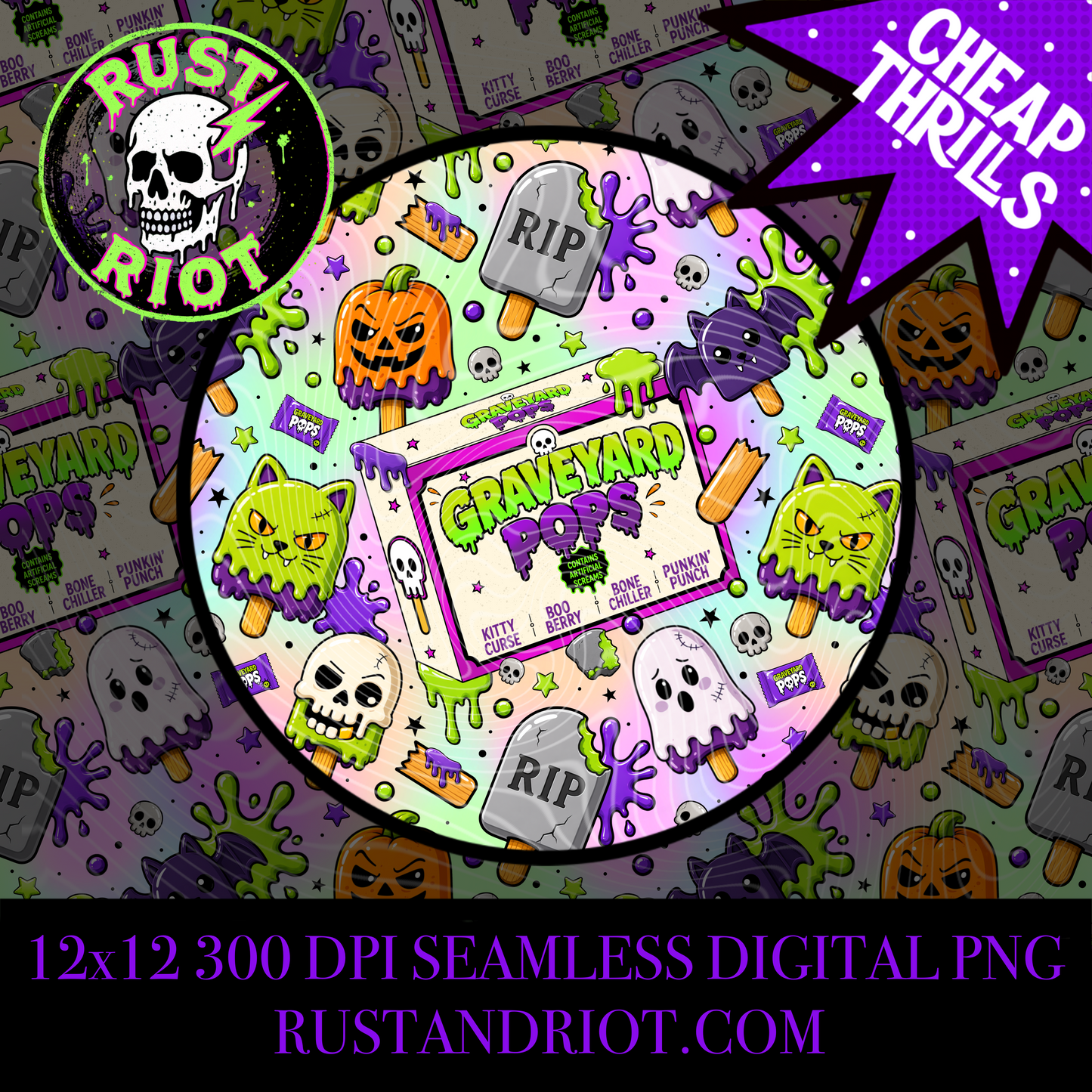 Graveyard Pops | Halloween Treat Collection | PNG Digital Download