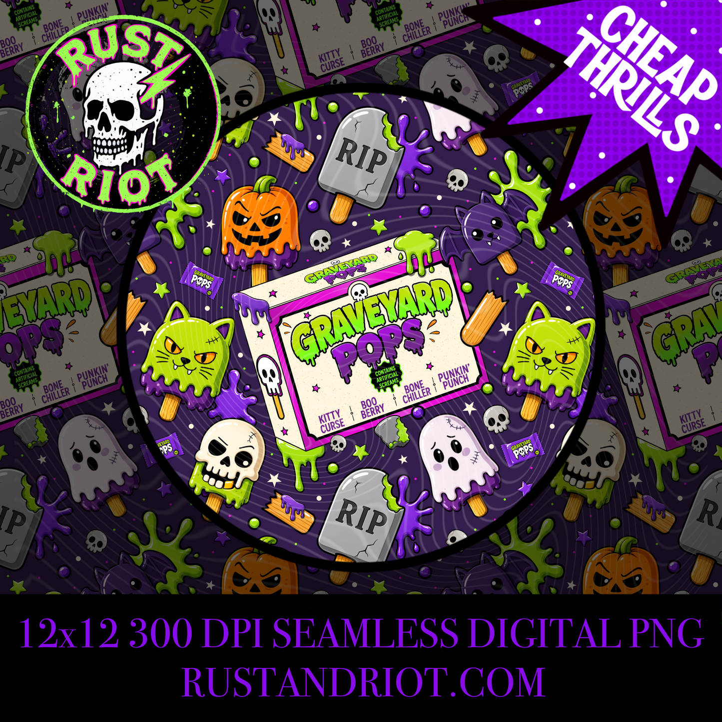 Graveyard Pops | Halloween Treat Collection | PNG Digital Download