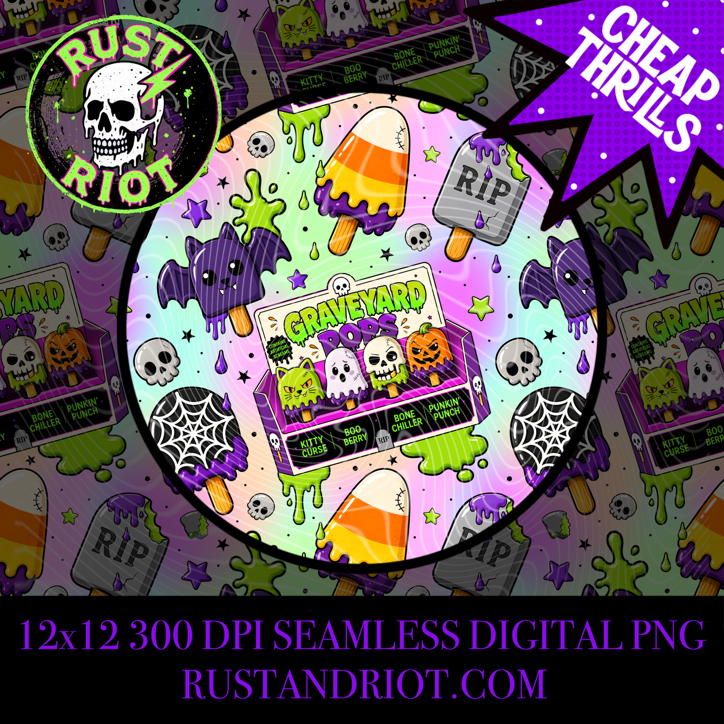 Graveyard Pops | Halloween Treat Collection | PNG Digital Download