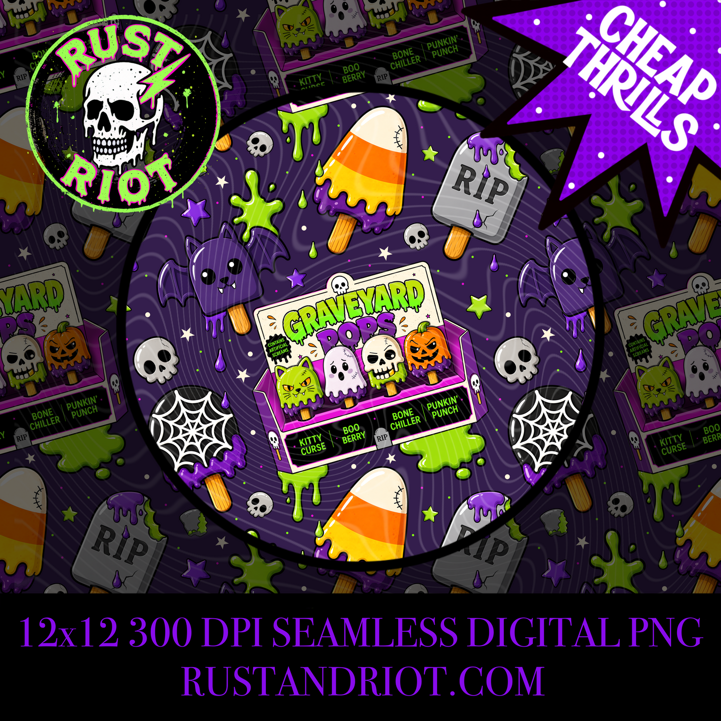 Graveyard Pops | Halloween Treat Collection | PNG Digital Download