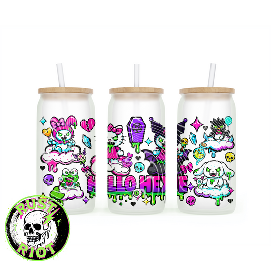 Hello Hexie Glass Can Wrap | Creepy Cute Pastel Goth PNG