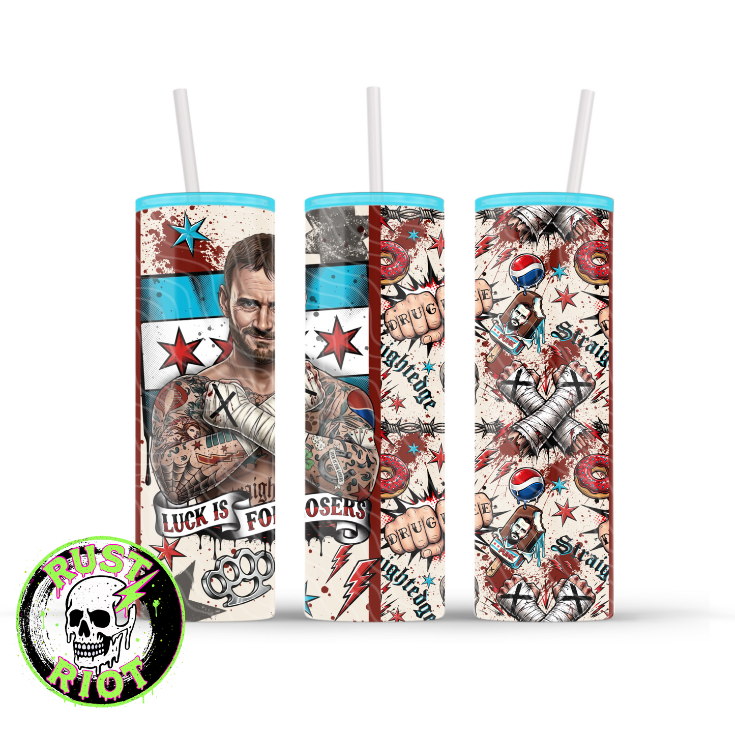 Chicago Made | Tattoo Comic Graphic | 20oz Skinny Tumbler Wrap PNG Digital Download