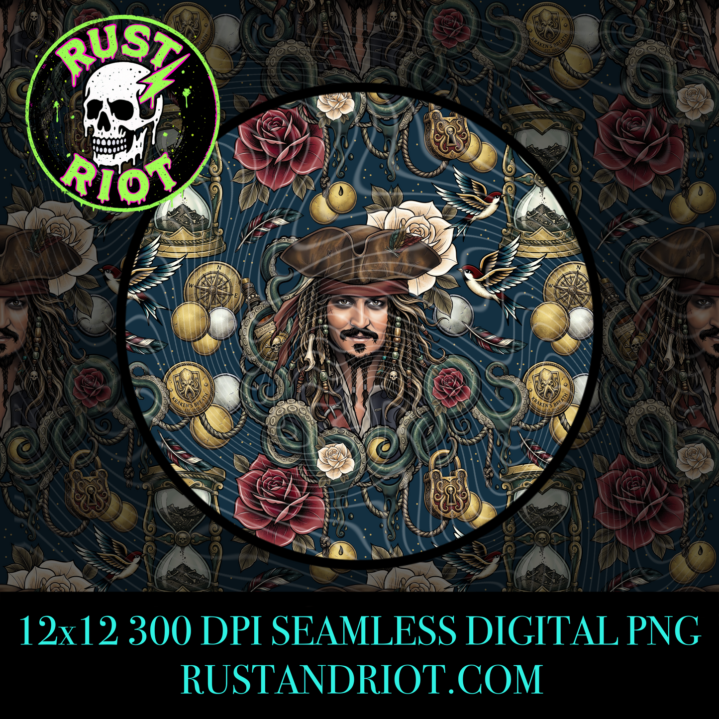 Dead Man’s Gold Part II - Mini Bundle | Tattoo Style Pirate Graphic Set | PNG Digital Download
