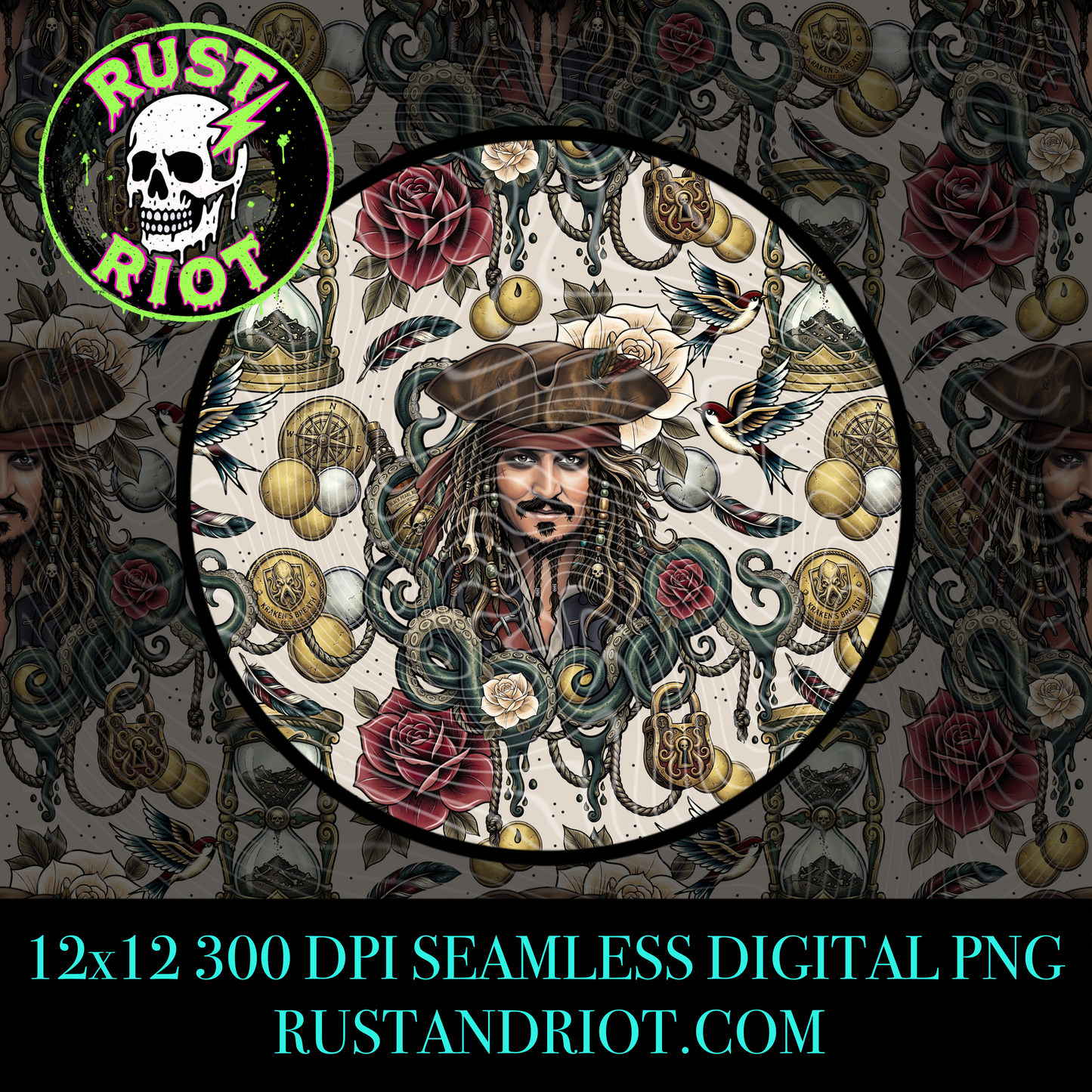 Dead Man’s Gold Part II - Mini Bundle | Tattoo Style Pirate Graphic Set | PNG Digital Download