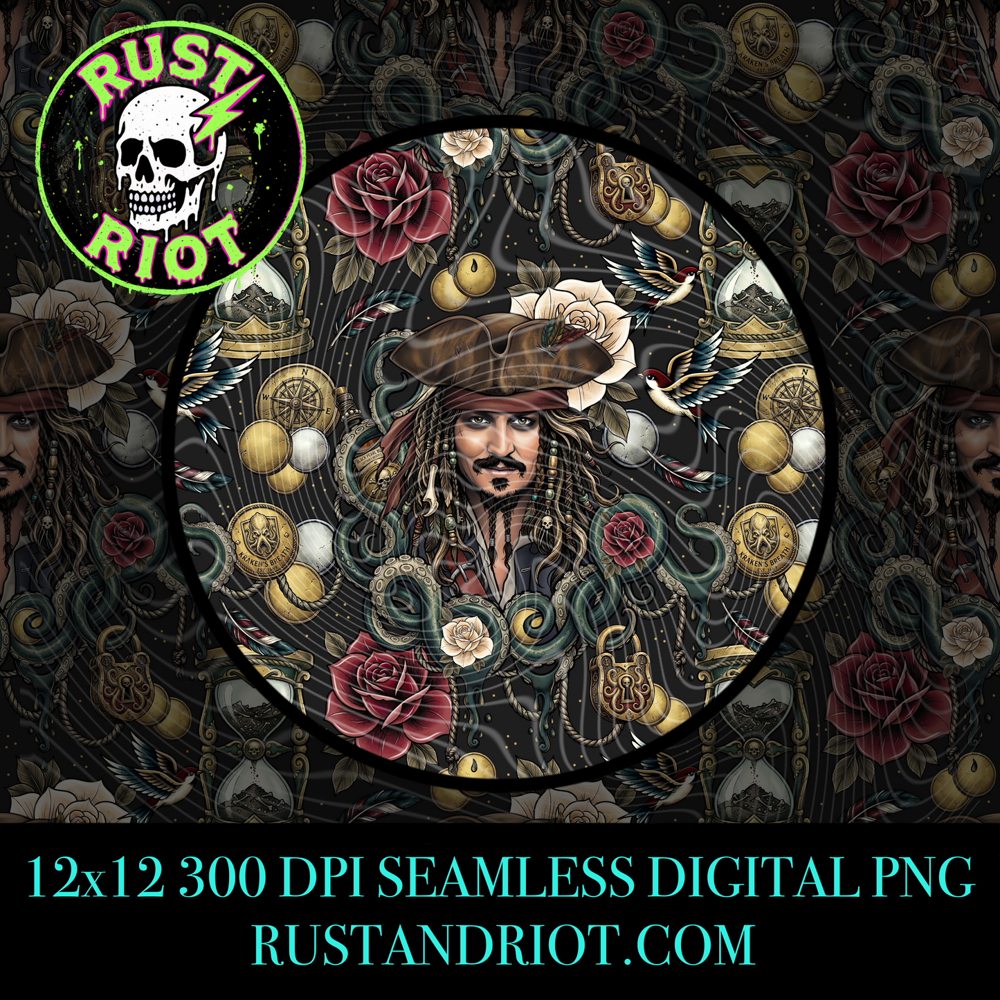 Dead Man’s Gold Part II - Mini Bundle | Tattoo Style Pirate Graphic Set | PNG Digital Download