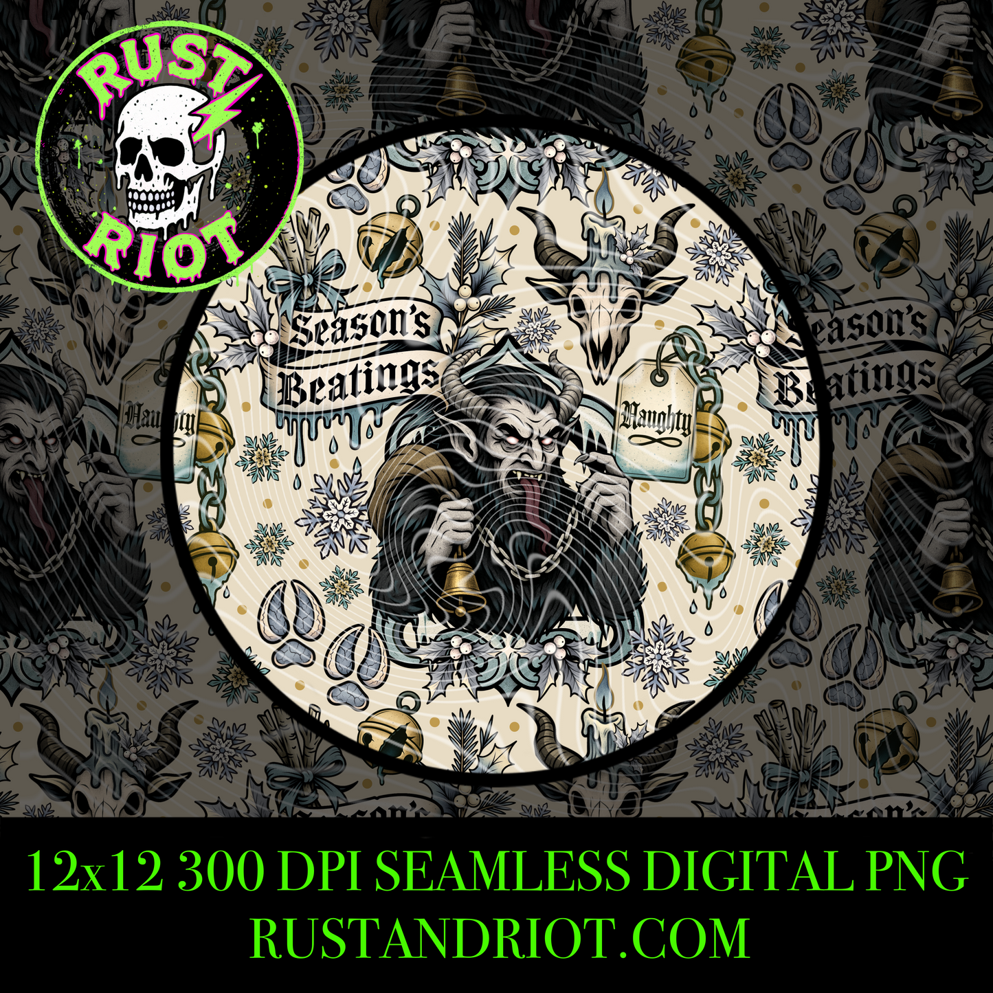 Season’s Beatings Everything Bundle | Krampus Horror Holiday Collection | PNG Digital Download