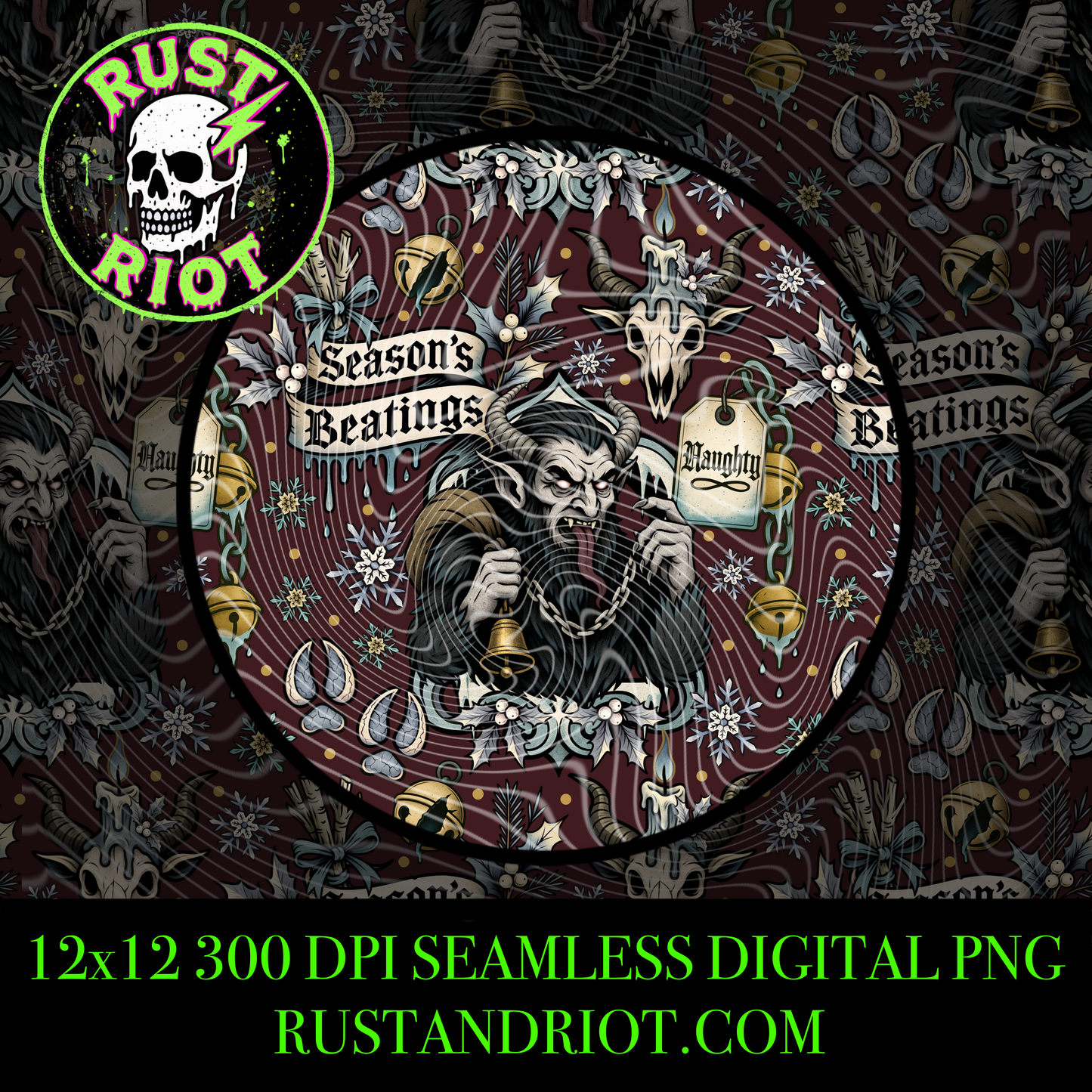 Season’s Beatings Everything Bundle | Krampus Horror Holiday Collection | PNG Digital Download
