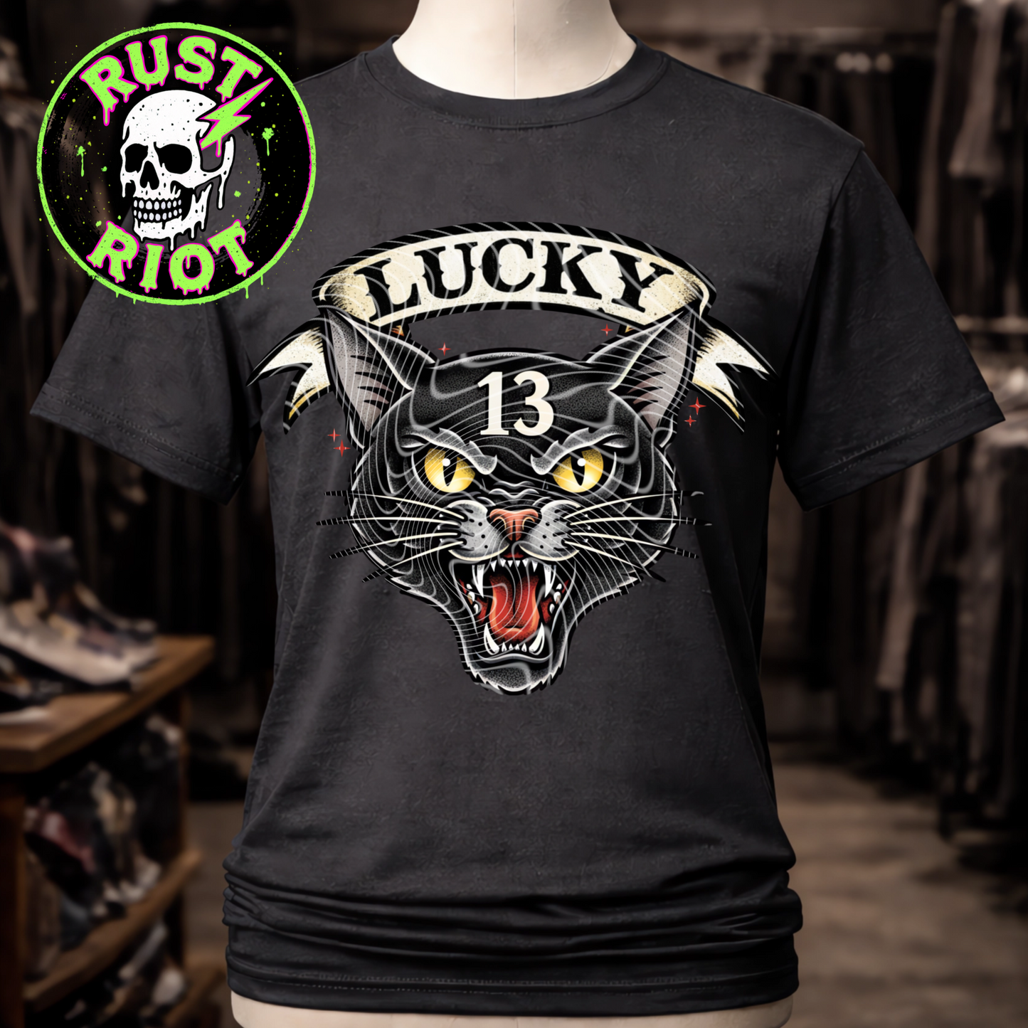 Lucky 13 Horror Graphic Set | Tattoo Flash Tee Graphic | PNG Digital Download