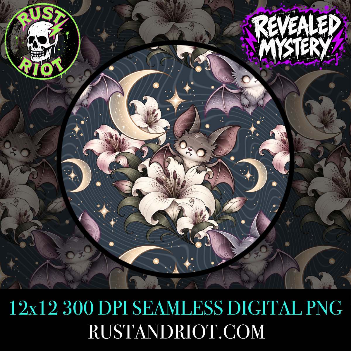 Lily Bat |Whimsical Goth | PNG Digital Download