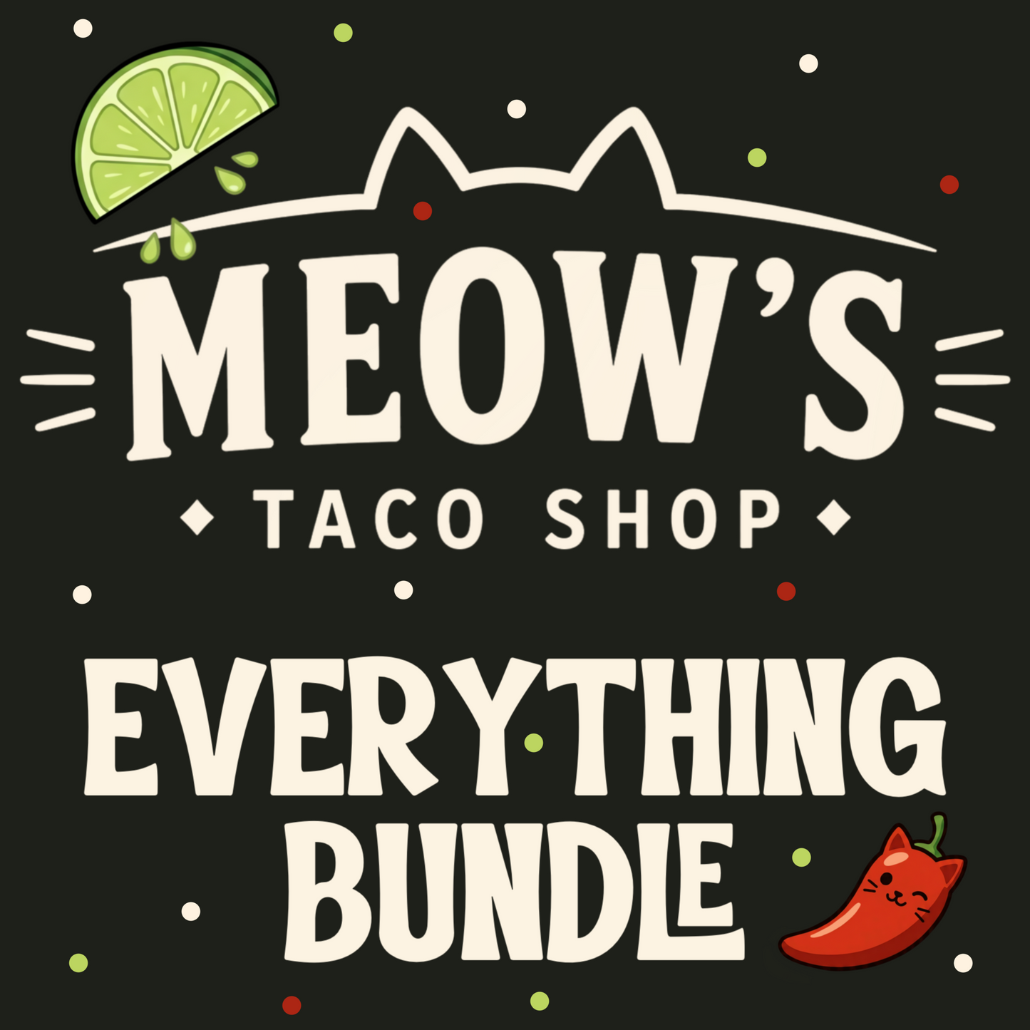 Meow’s Taco Shop | Cute Taco Cats | PNG Digital Download