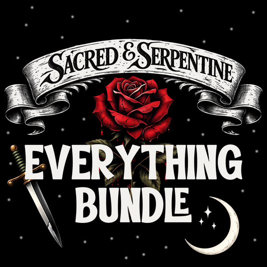 Sacred & Serpentine Everything Bundle | Dark Neo Trad Tarot Graphic Set | PNG Digital Download