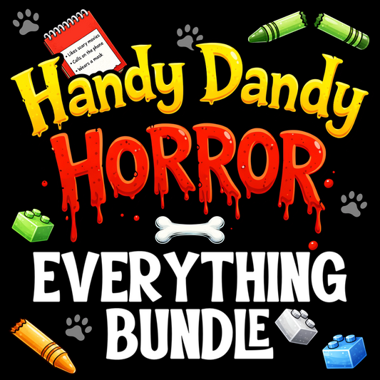 Handy Dandy Horror Everything Bundle | 90s Slasher Cartoon Parody Mashup Graphic Set | PNG Digital Download
